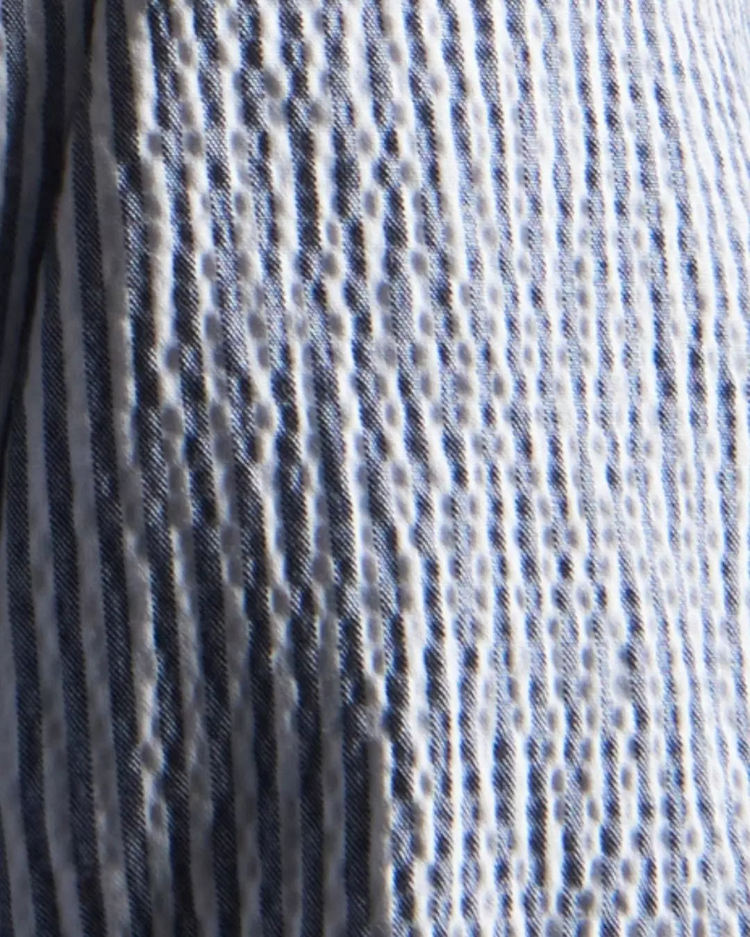 White & Navy Tailored Fit Stripe Seersucker Jacket