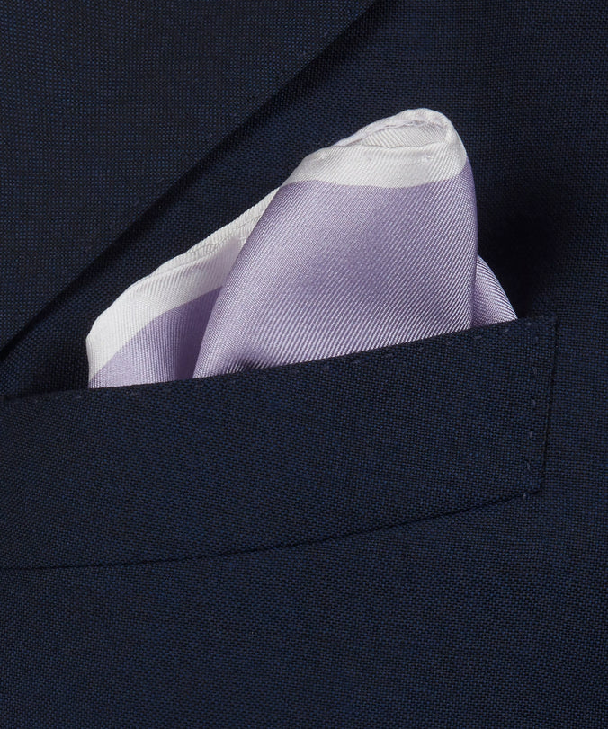 Lilac & Neutral Silk Twill Woven Pocket Square