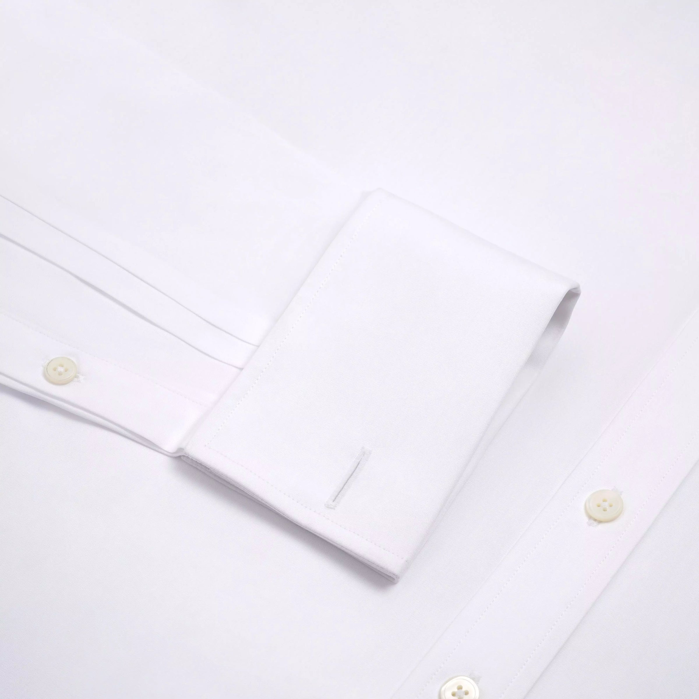 White Tailored Fit Double Cuff Poplin Formal Shirt
