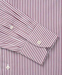 Purple & White Slim Fit Piumino Multi Stripe Formal Shirt