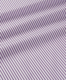 Purple & White Tailored Fit Piumino Twill Stripe Formal Shirt