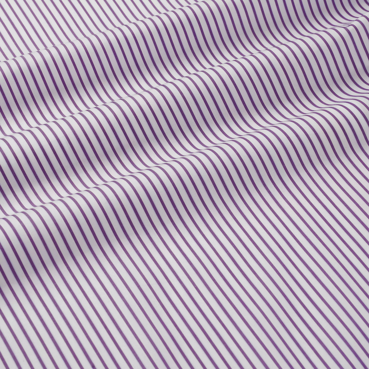 Purple & White Tailored Fit Piumino Twill Stripe Formal Shirt