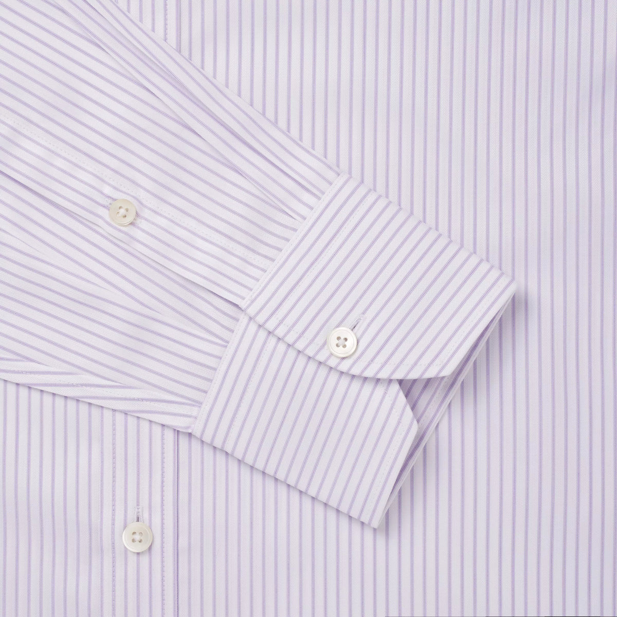 Purple & White Tailored Fit Herringbone Stripe Formal Shirt