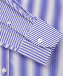 Blue & Navy Slim Fit Bengal Twill Stripe Formal Shirt