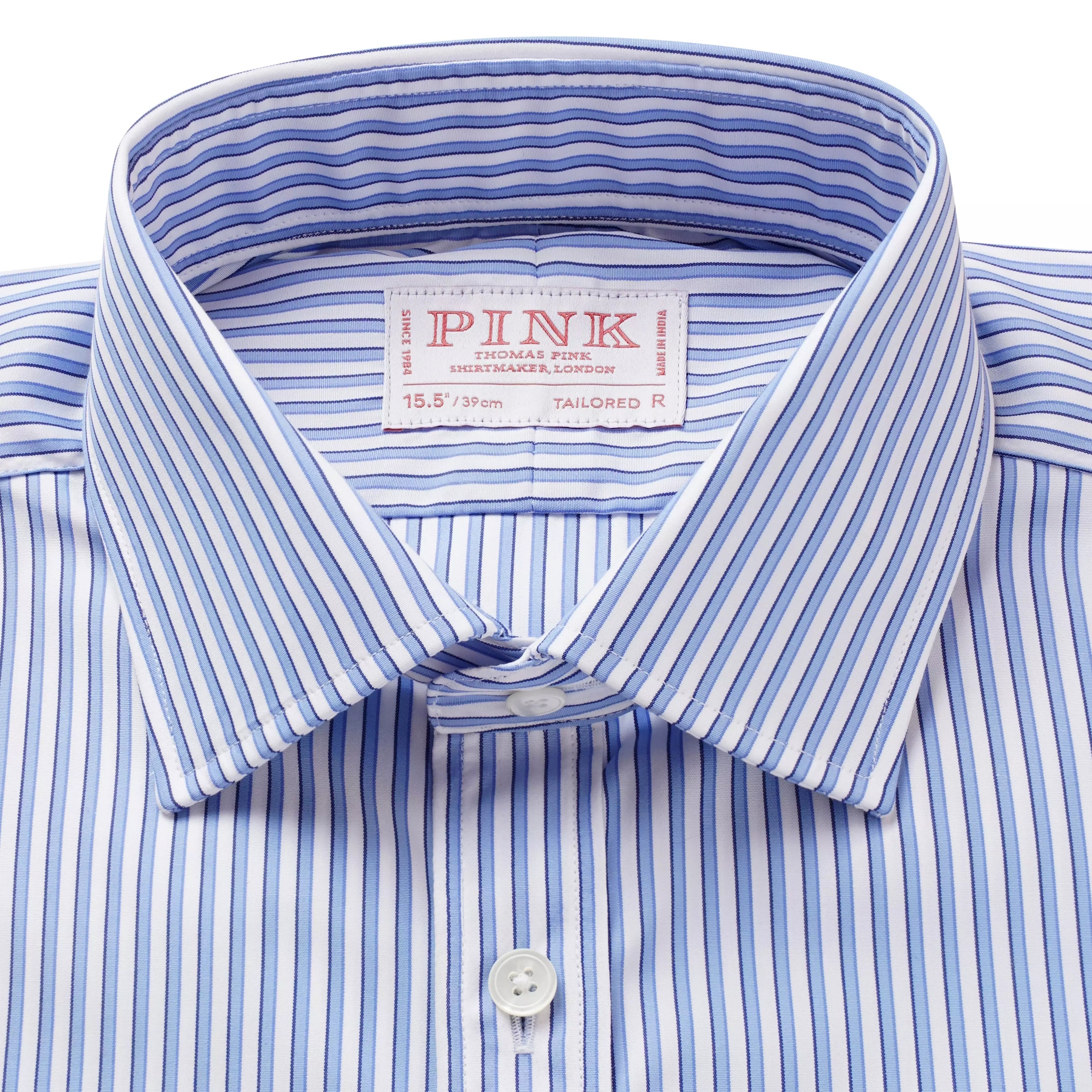 Blue & White Tailored Fit Regent Stripe Formal Shirt
