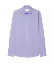 Blue Slim Fit Smart Casual Open Weave Oxford Shirt