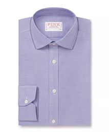 Blue Slim Fit Smart Casual Open Weave Oxford Shirt