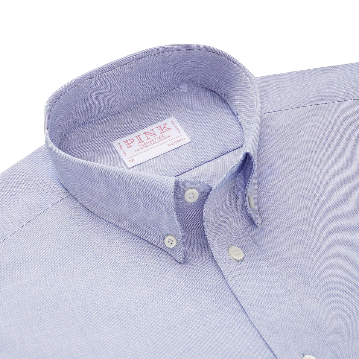 Pale Blue Tailored Fit Smart Casual Button Down Fine Oxford Shirt