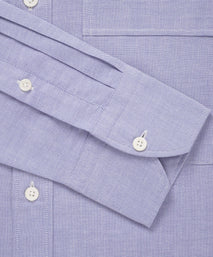 Blue Slim Fit Smart Casual Button Down Open Weave Oxford Shirt