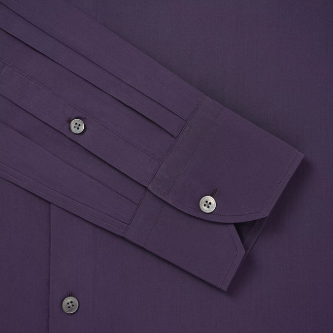 Plum Slim Fit Solid Cotton Poplin Formal Shirt