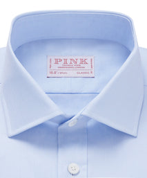 Pale Blue & White Classic Fit Puppytooth Formal Shirt