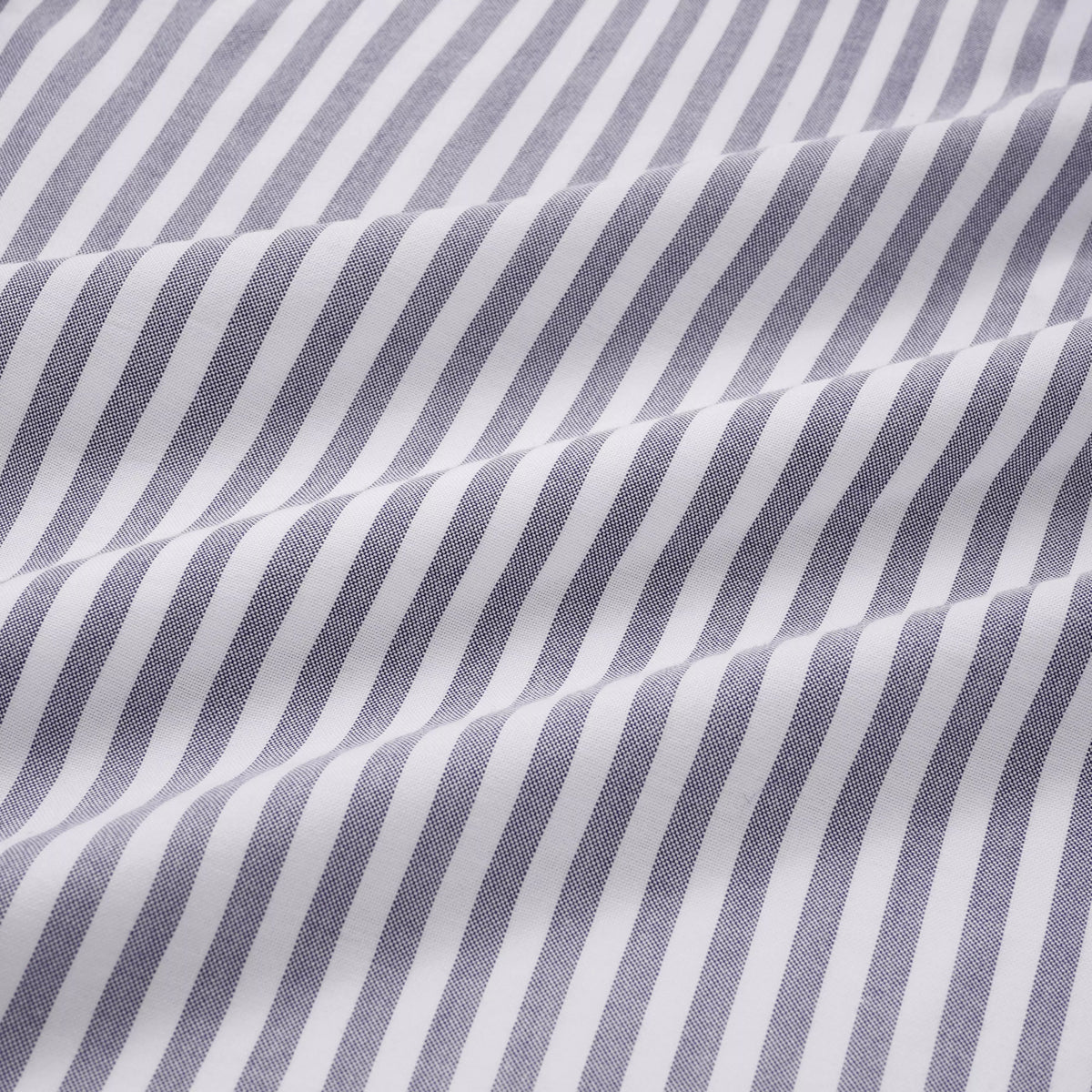 Navy Blue & White Slim Fit Smart Casual Striped Oxford Shirt